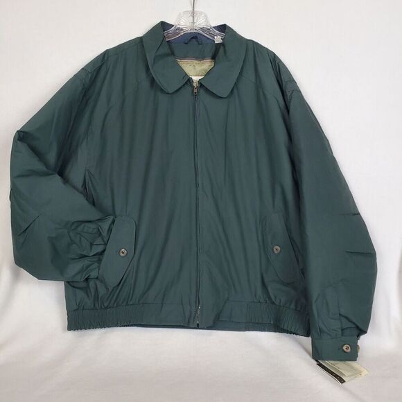 Vintage London Fog Griffith Mens Size XL Green Zip Up Removable Liner Jacket New - Picture 1 of 8